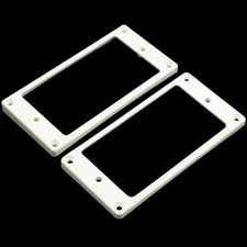 Humbucker Pickup Ring Set CURVED BOTTOM Neck & Bridge Tapered Guitar - WHITE