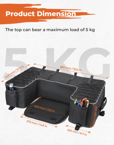 ATV Part Rear Rack Back Seat Storage Pack Luggage Bag Cushion Pad Padded Black - Picture 3 of 15