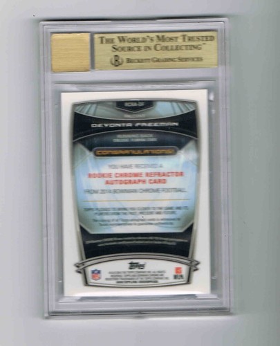 2014 Bowman Chrome Autograph Blue Refractor Devonta Freeman BGS 9.5/10 GEM MINT - Picture 2 of 2