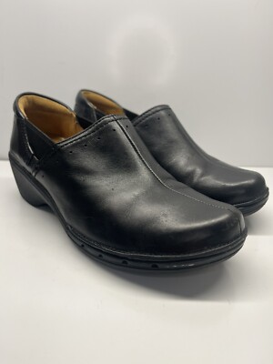 CLARKS loafers M black leather dress shoes ladies womens