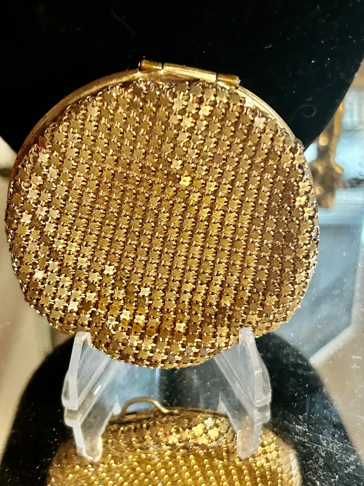 古董 Evens Guilloche 玫瑰网眼小巧钱包配件盒小饰品钱包 Vt — 第 3/4 张图片