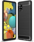 For SAMSUNG GALAXY A51 5G CARBON FIBRE CASE SHOCKPROOF SLIM HEAVY DUTY BLACK