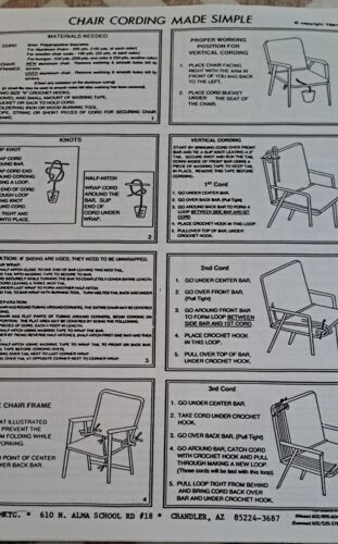 Six Unique Macrame Chair Patterns instructions pac no. 6 vintage 1989 NIP - Picture 3 of 4