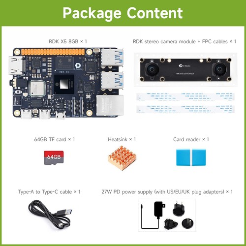 Waveshare D-Robotics RDK X5 Development Board, Powered By Sunrise 5 Chip Octa - Afbeelding 14 van 16