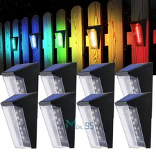 LED Solar Power Fence Light Deck Door Wall Stair Step Outdoor Garden Decor Lamp