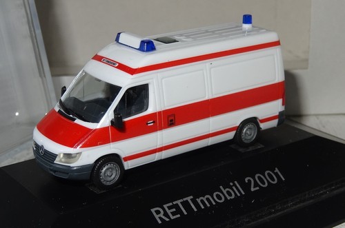 Herpa Mercedes-Benz Sprinter RETTmobil 2001 RTW Rettungswagen 1:87 PC+OVP SB2087