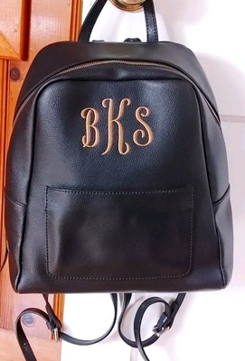 GIANNI CHIARINI Pebbled Leather Black Medium Unisex Backpack /Made in Italy