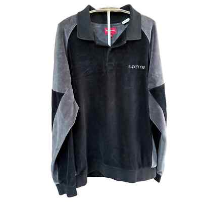 Supreme Paneled Velour L/S Polo XL 【公式通販】