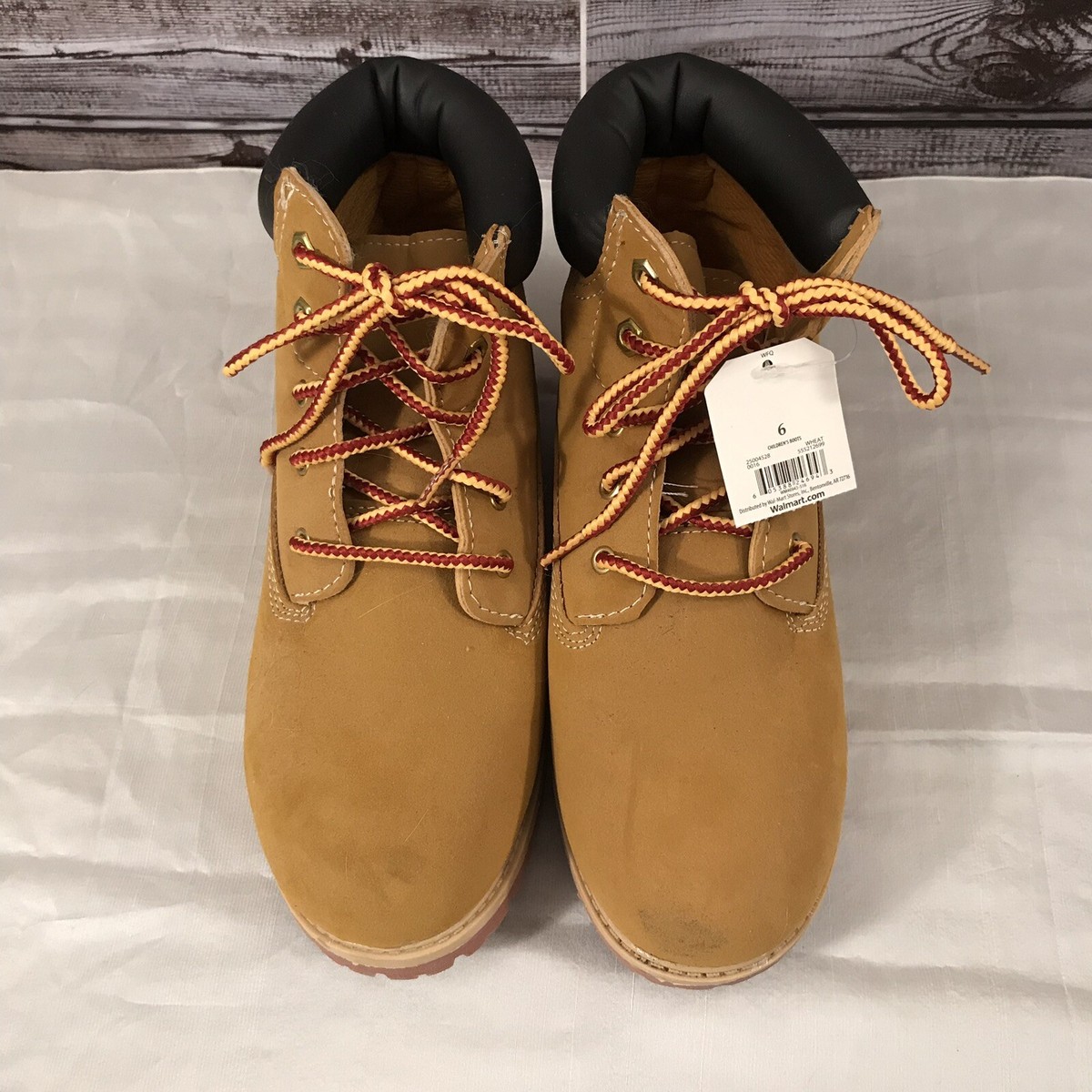 Faded Glory Children Tan Hiking Lace Up Boots Padded Top Size Boy Brand  New