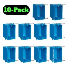 10 PACK 1-Gang Nail On B118A New Work Electrical Outlet/Switch Box 18 Cubic Inch