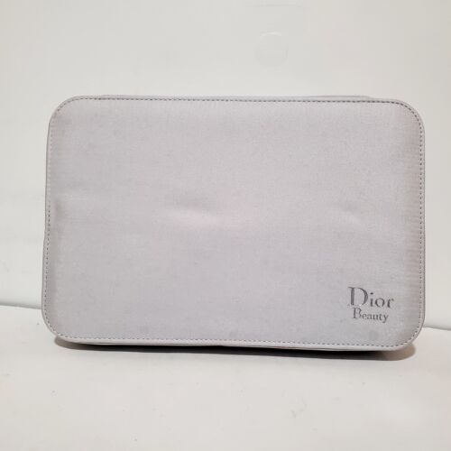 Dior Beauty Makeup Travel Vanity Jewelry Case Light Gray Blue