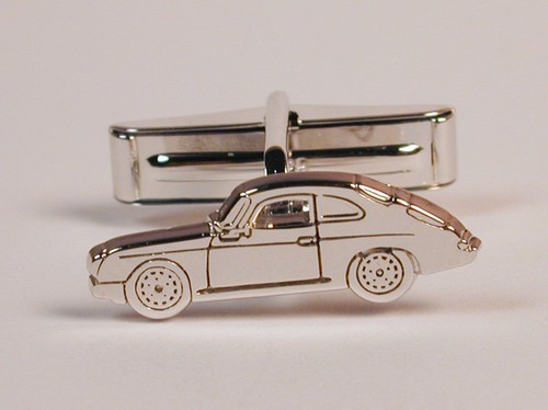Sterling Silver Porsche Speedster Cuff Links Free U.S. Shipping - Picture 3 of 3