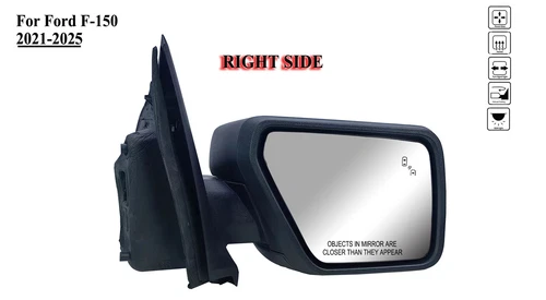 Passenger Right Side Door Mirror Power with Blink M-Folding For 21-25 Ford F-150