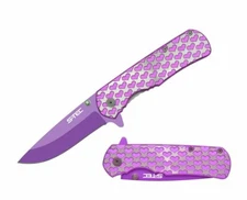 8" Lover Hearts Spring Assisted Folding Pocket Knife Valentine's Day  
