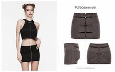 Punk Rave Para Mujer Punk Mini Falda Verano Diario Personalidad Pantalones Cortos Denim Faldas