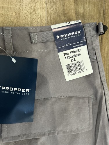 NWT Propper BDU Trouser Cargo Pants Mens Size XLR XL Reg Gray Ripstop Button Fly - Picture 4 of 9