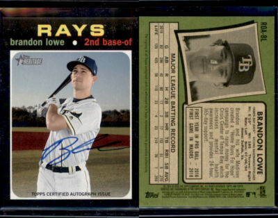 2020 Topps Heritage BRANDON LOWE Real One Autograph Auto Rays On-Card ROA-BL