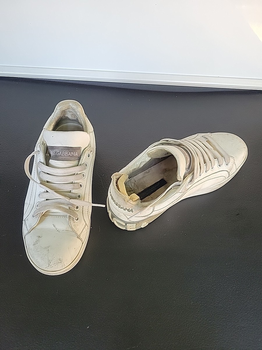 Dolce&Gabbana White Portofino Sneakers Size 37 .5 Authentic