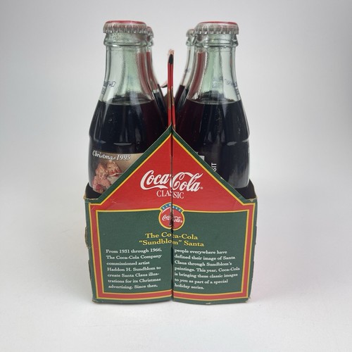 Santa Claus Christmas 1995 Holiday Scene Collector Bottles Coca-Cola Coke 6 pack - Picture 8 of 9