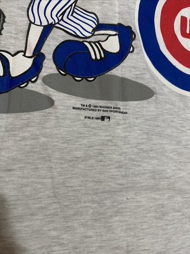 Vintage Chicago Cubs Jersey Shirt Men L Sun Looney Tunes Warner Bros. Bugs Bunny - Picture 6 of 7