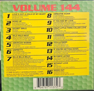 SF144           SUNFLY KARAOKE CDG VERY RARE, NOT SOLD IN THE USA  LOT UK