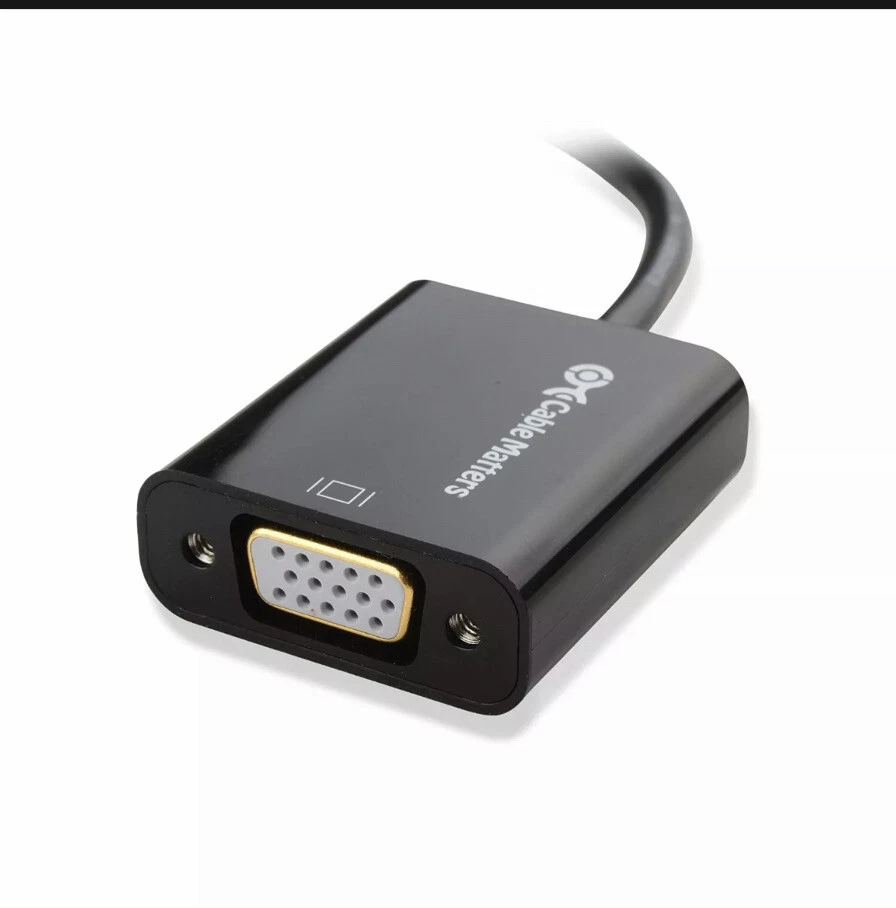 Cable Matters Gold Plated Mini DisplayPort/Thunderbolt  to VGA Adapter Black - Image 2 of 4