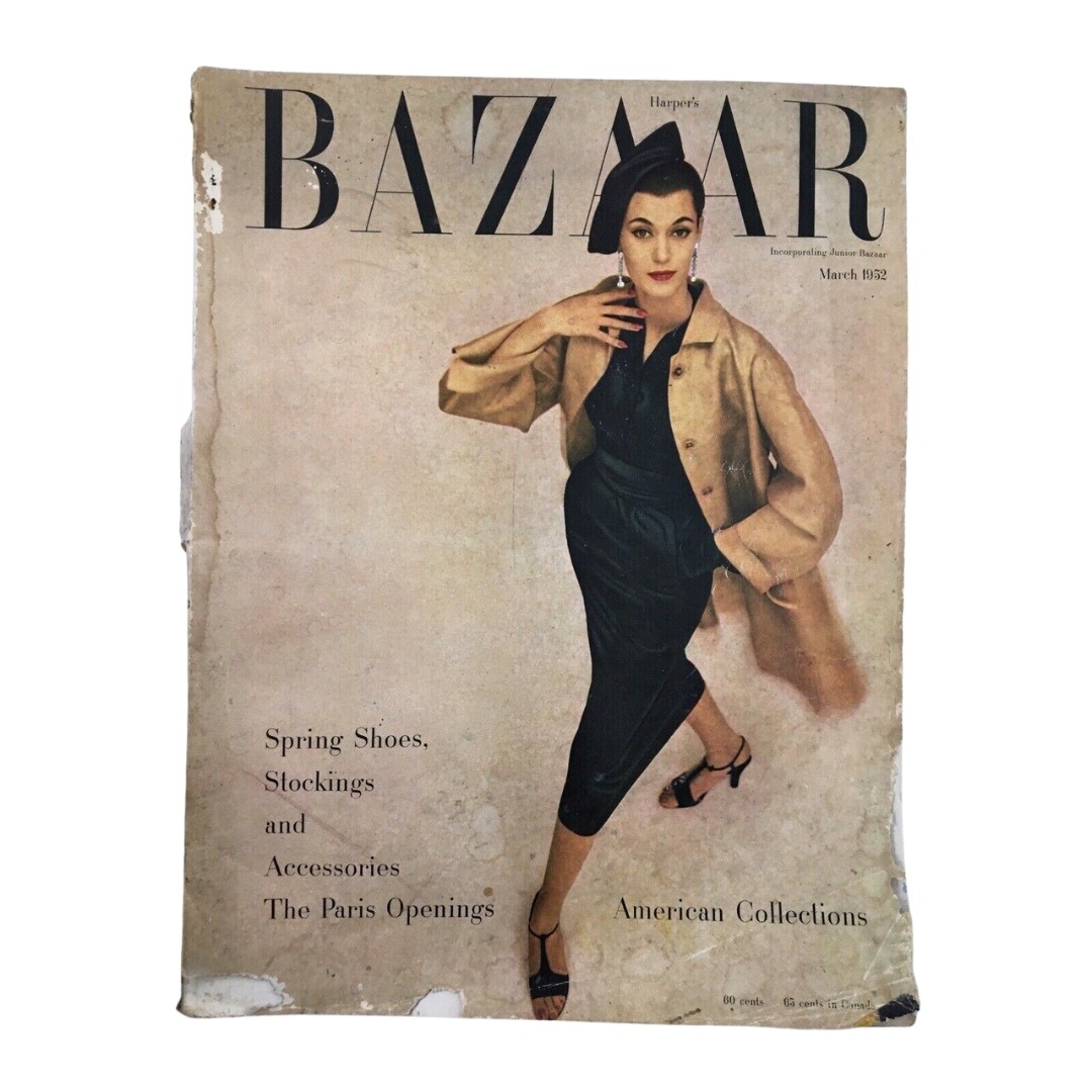 Harper's Bazaar March 1952 Fashion American Collections Paris