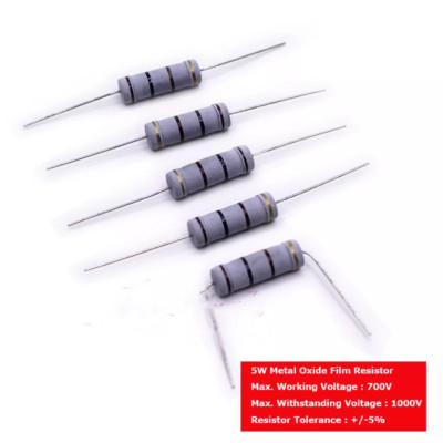  1Ω/100Ω/100K/1MΩ 5W Resistor Pack ±5% (Metal Oxide Film) New Bulk 