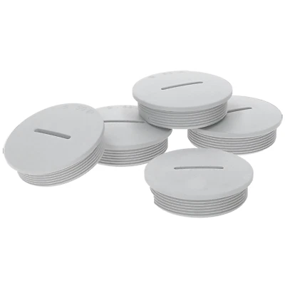 5 Stück Kalitec Blindstopfen Kunststoff M20 rund lichtgrau Abdeckstopfen