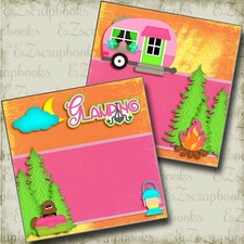 Glamping NPM - Camping - 2 Premade Scrapbook Pages - EZ Layout 4781