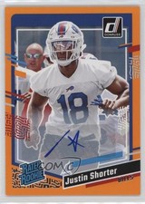 2023 Panini Donruss Rated Rookie Orange Auto Justin Shorter #310 Auto 12b9