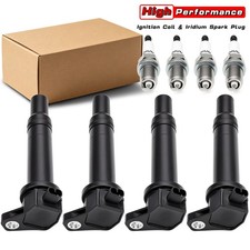 4X Ignition Coil  IRIDIUM Spark Plug For 2006-2011 Hyundai Accent Kia Rio UF499