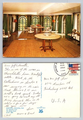 Churchill's House Interior Postcard from Chartwell Kent Vintage Photograph