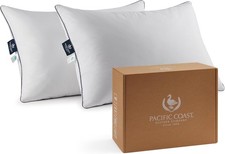 Coast Goose Feather and Down Bed Pillows Standard Size Set of 2, Hotel Pillow