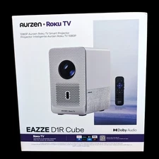 Aurzen EAZZE D1R Cube Roku Smart Projector, 1080P, 4k Supported