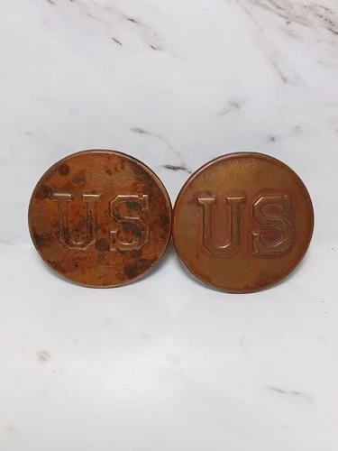 Antique WW1 Pair of US Cavalry Horse Harness Bridle Rosettes-Military/equestrian