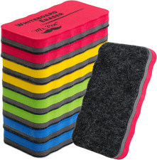 White Board Erasers, 8 Pack, Vibrant Colors, Magnetic Dry Erase Eraser, Whiteboa
