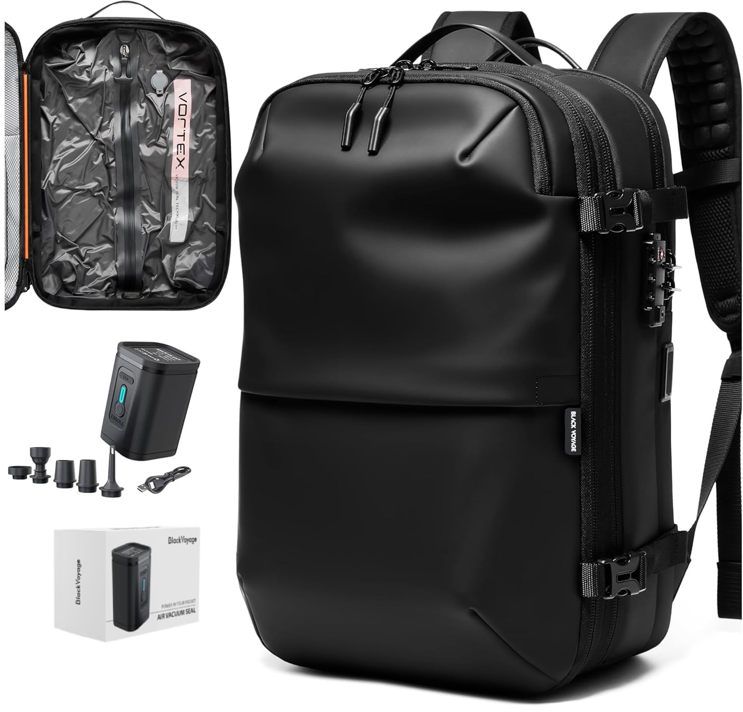 Vortex Vacuum Seal Travel Backpack 60L Expandable Compressio
