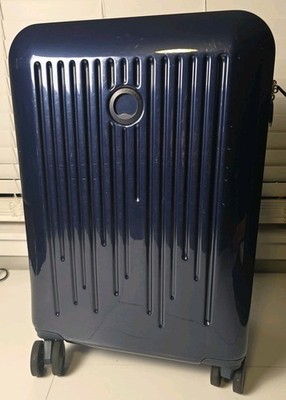 Delsey Paris Spinner Hard Shell 22'' Carry On Suitcase Luggage Navy Blue Great!