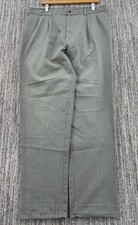 VTG Men’s Relaxed Pleated Olive Green Chino Pants Distressed 38x34 Made In USA