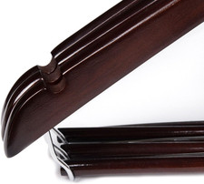 Wooden Hangers Beautiful Sturdy Suit Coat Hangers with Locking Bar Mahogany 5 