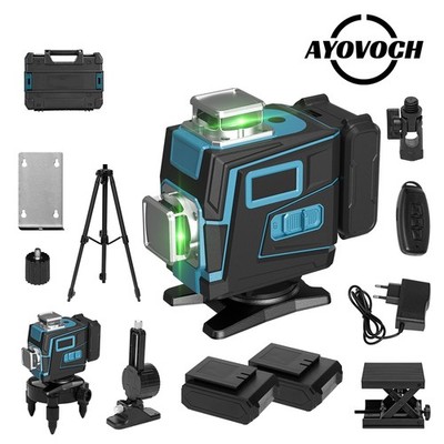 16 Line Laser Level Wasserwaage 4D 360° Kreuzlinienlaser Selbstnivellierend Kit~