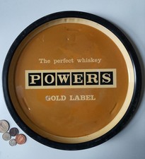 Antikes Irish Powers Whisky Tablett Wandhänger Patina kam aus Pub in Cork City