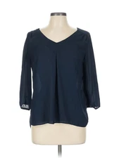 Collective Concepts Women Blue 3/4 Sleeve Blouse L