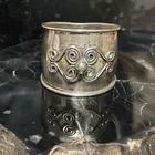 Vintage Boho Sterling Silver Tribal Cigar Band Ring Size 7.5