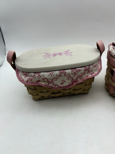 Lot Of Longaberger Horizon Of Hope Whitewashed Baskets Complete Sets See Phots - Picture 10 of 24