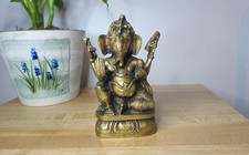 Estatua de latón macizo pesado Lord Ganesha 7" - De colección Dios hindú Elefante Dios Ídolo