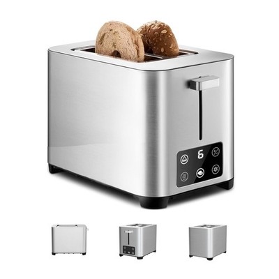 Bread Toaster 2 Slice - Touchscreen Stainless Steel Toaster 2 Slice w/ 6 Sett...