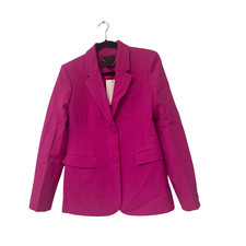 Zara Womens Blazer Suit Jacket Medium Fuchsia Pink ZW Collection 2676/797 NWT