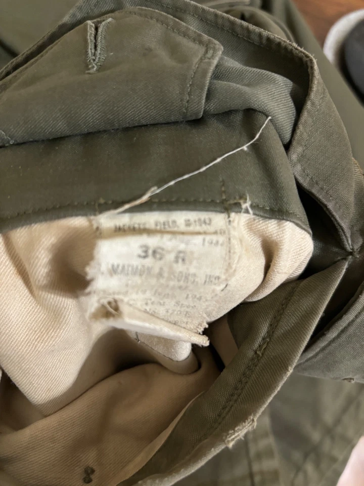 WW2 Military M43 m1943 M 43 M 1943 field Jacket Size 36 R wwii  army world war 2 - Image 3 of 4